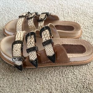 Freebird by Steven Snakeskin and Tan Sandals